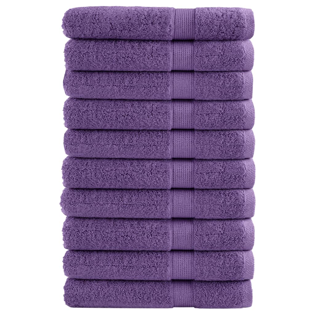 prémium szaunatörölközők SOLUND 10 db lila 80 x 200 cm 600 g/m²