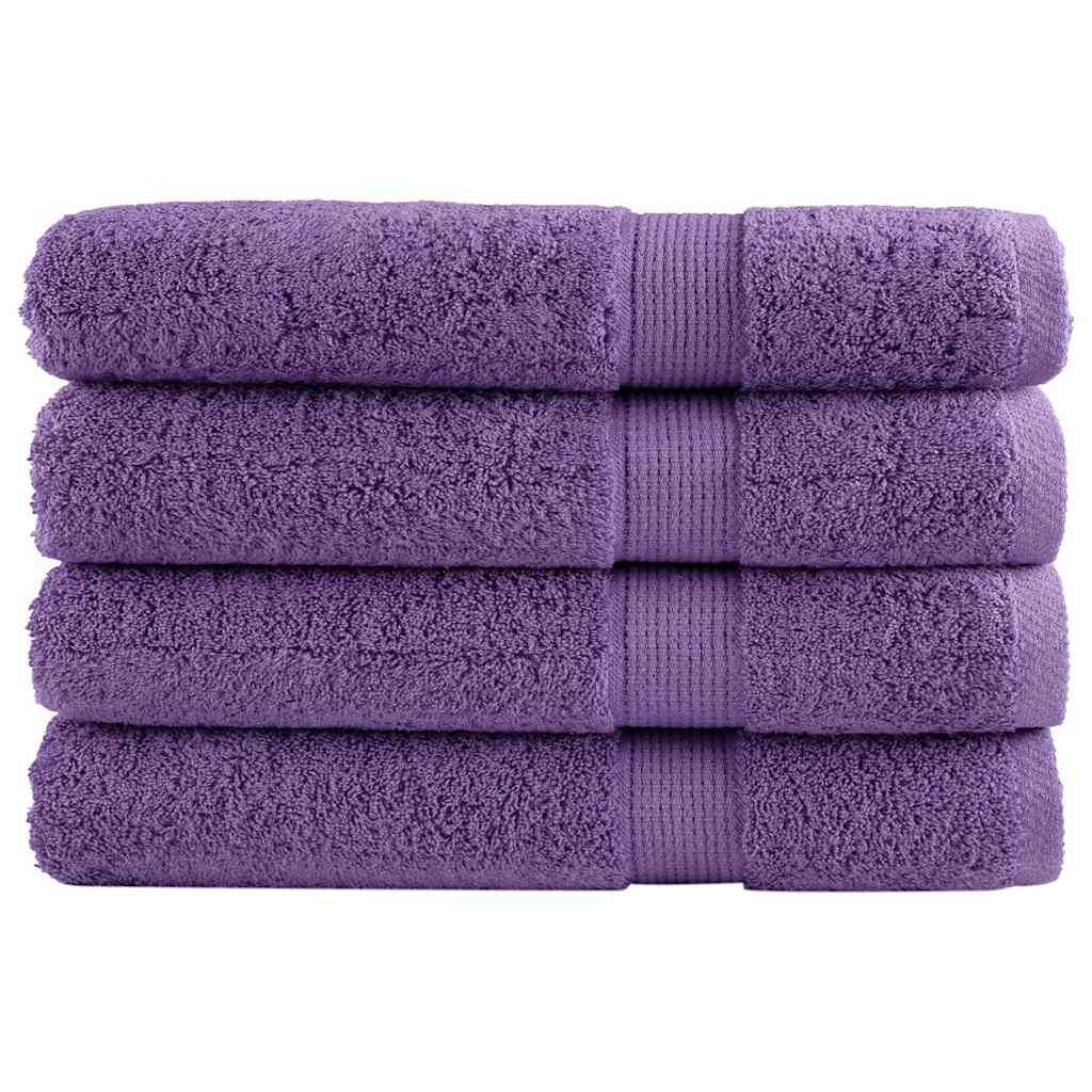4 db prémium SOLUND törölköző lila 100 x 200 cm 600 g/m²