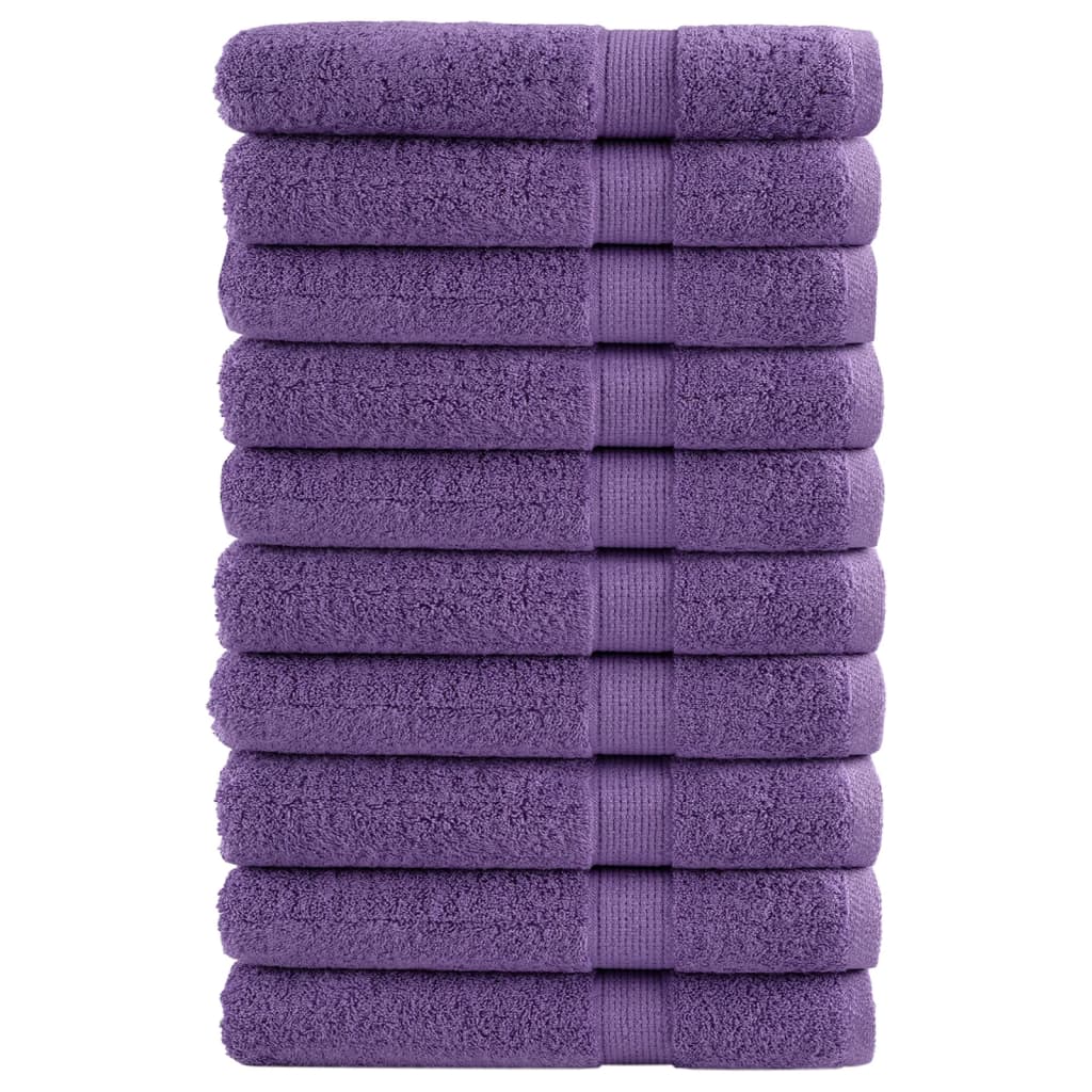 10 db prémium SOLUND törölköző lila 100 x 200 cm 600 g/m²