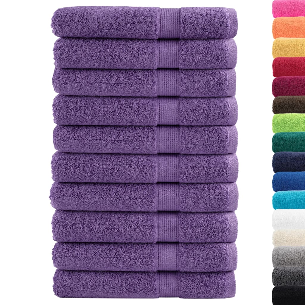 10 db prémium SOLUND törölköző lila 100 x 200 cm 600 g/m²
