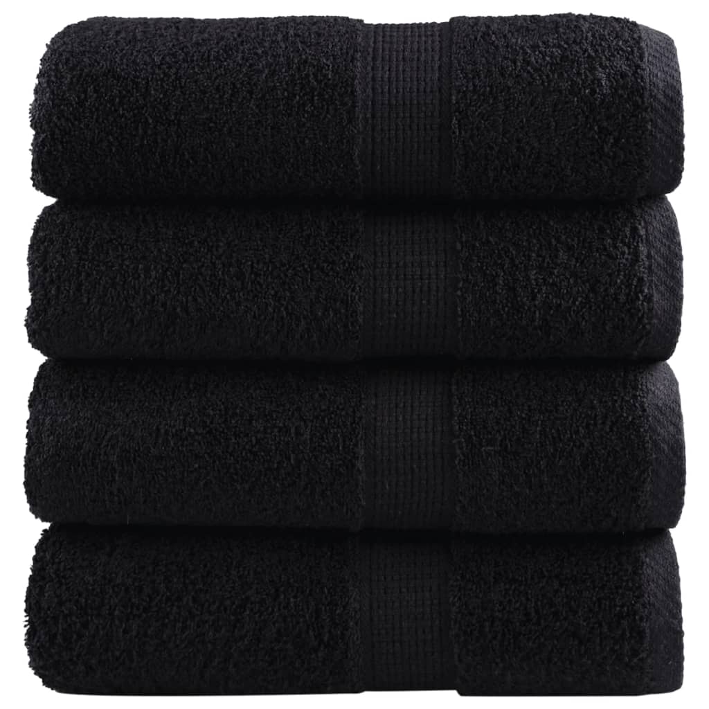 4 db prémium SOLUND mosdótörölköző fekete 30 x 30 cm 600 g/m²