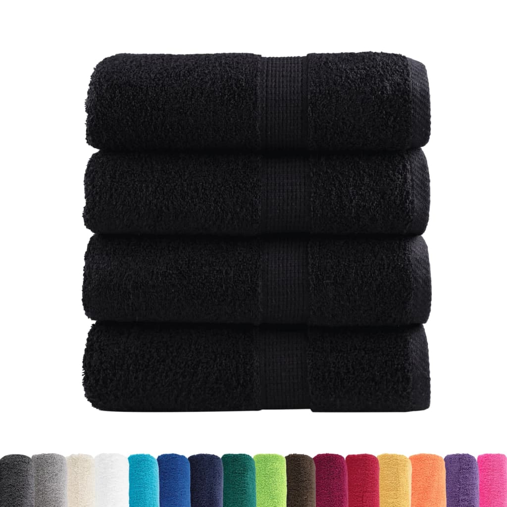 4 db prémium SOLUND mosdótörölköző fekete 30 x 30 cm 600 g/m²
