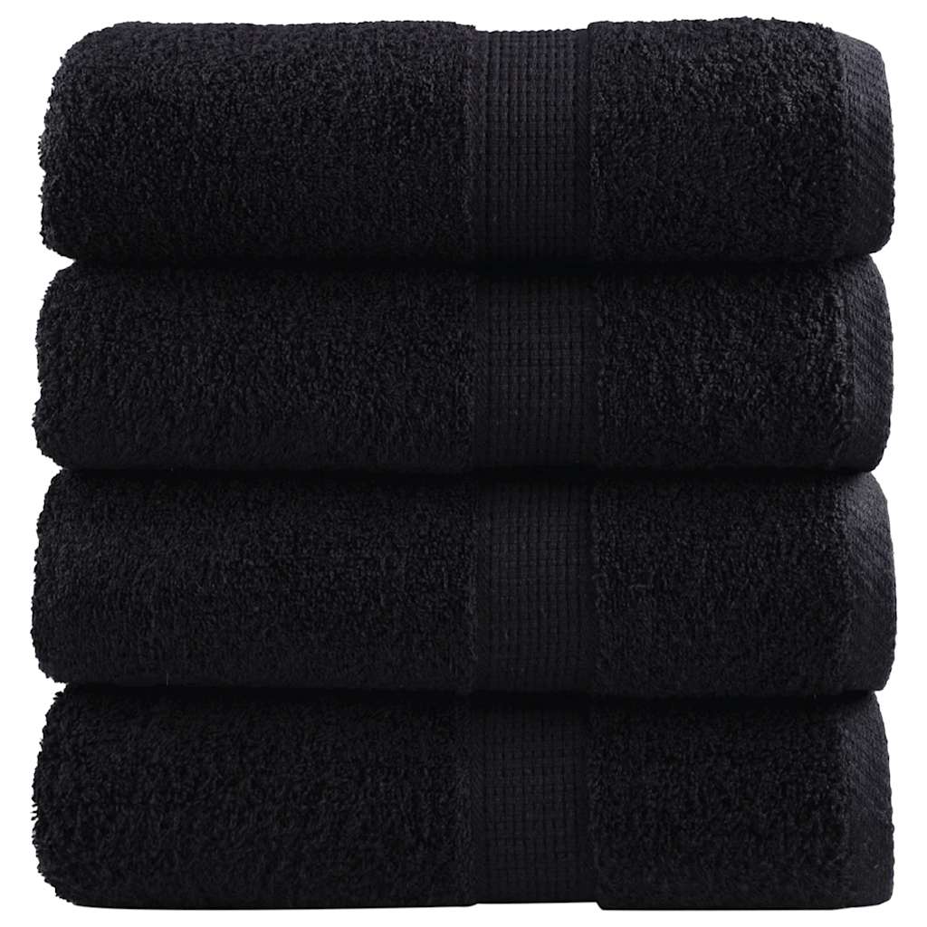 4 db prémium vendégtörölköző SOLUND fekete 30 x 50 cm 600 g/m²
