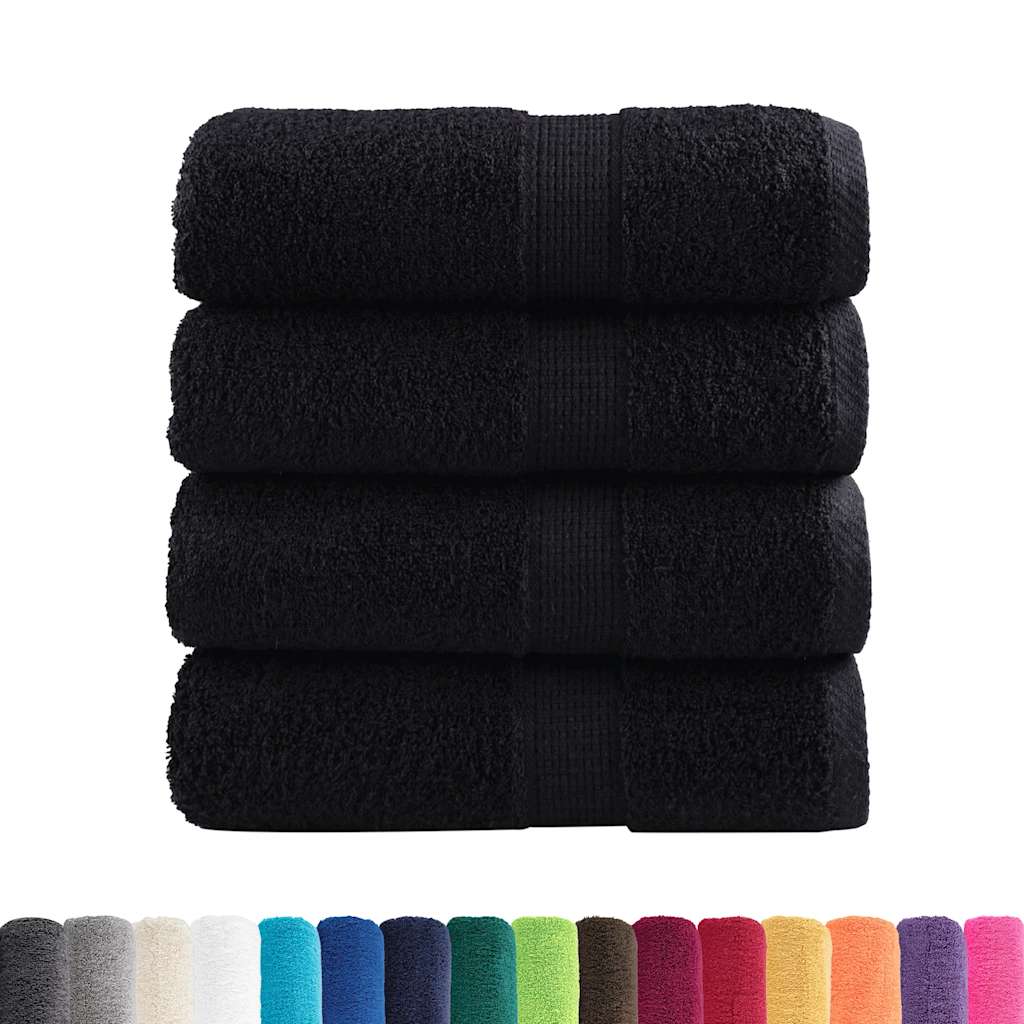 4 db prémium vendégtörölköző SOLUND fekete 30 x 50 cm 600 g/m²