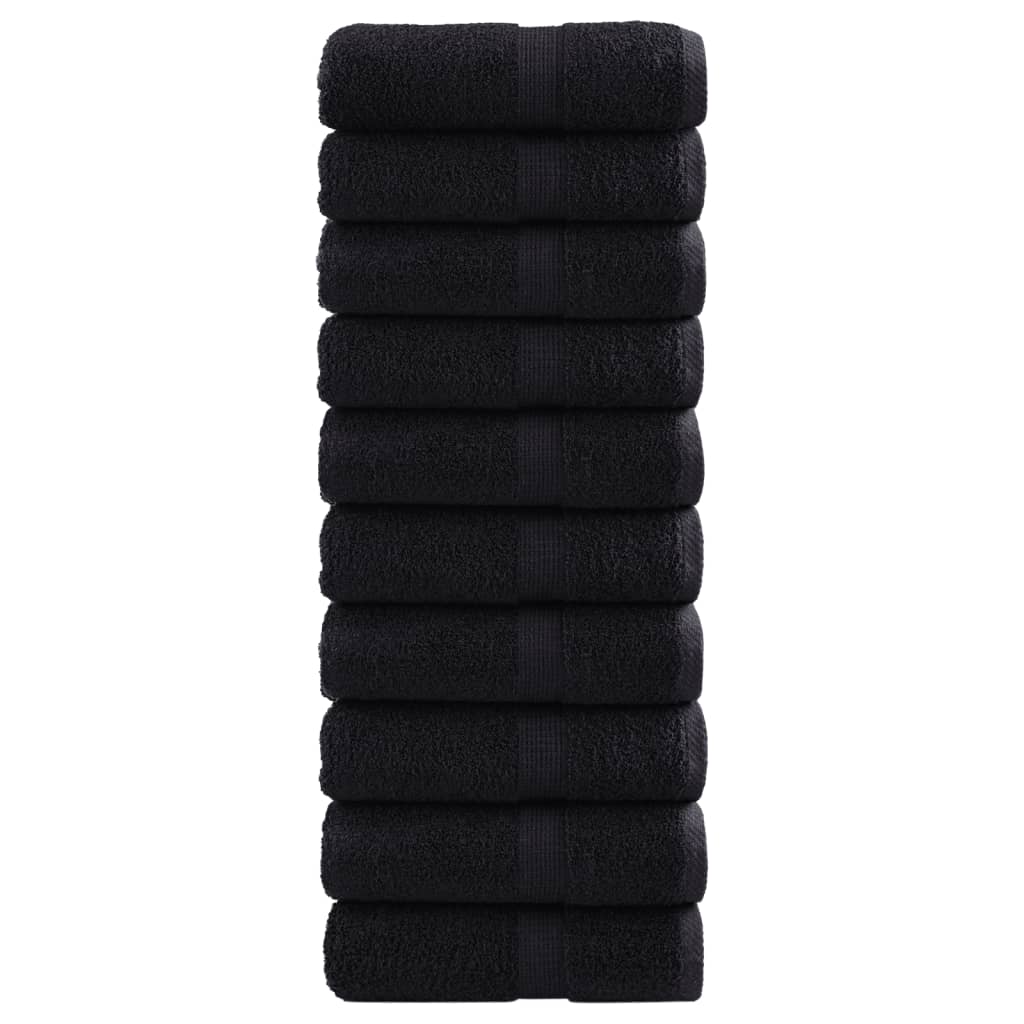10 db prémium vendégtörölköző SOLUND fekete 30 x 50 cm 600 g/m²