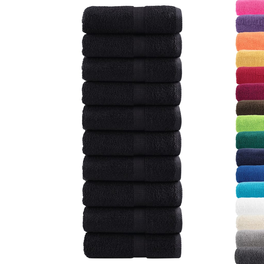 10 db prémium vendégtörölköző SOLUND fekete 30 x 50 cm 600 g/m²