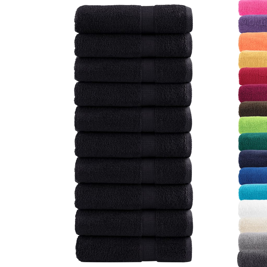 prémium zuhanytörölköző SOLUND 10 db fekete 70 x 140 cm 600 g/m²