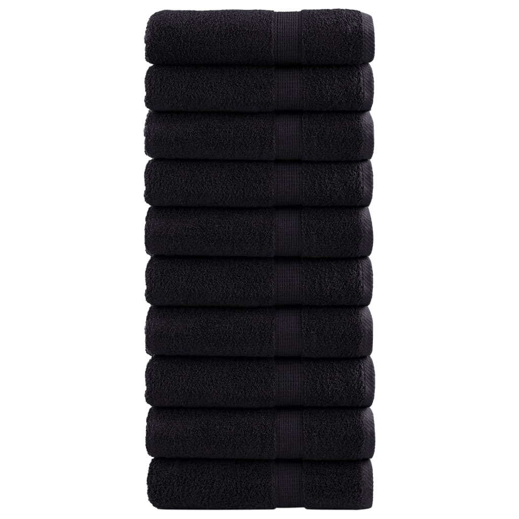 prémium fürdőlepedők SOLUND 10 db fekete 100 x 150 cm 600 g/m²