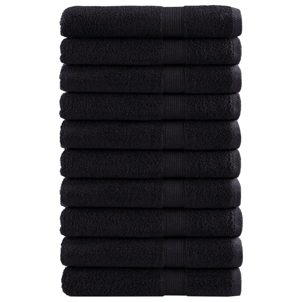 prémium szaunatörölközők SOLUND 10 db fekete 80 x 200 cm 600 g/m²