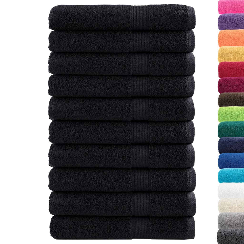 prémium szaunatörölközők SOLUND 10 db fekete 80 x 200 cm 600 g/m²
