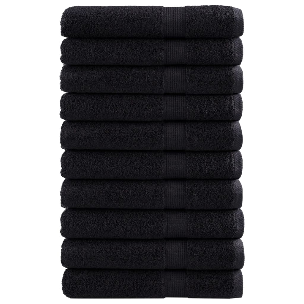 10 db prémium törölköző SOLUND fekete 100 x 200 cm 600 g/m²