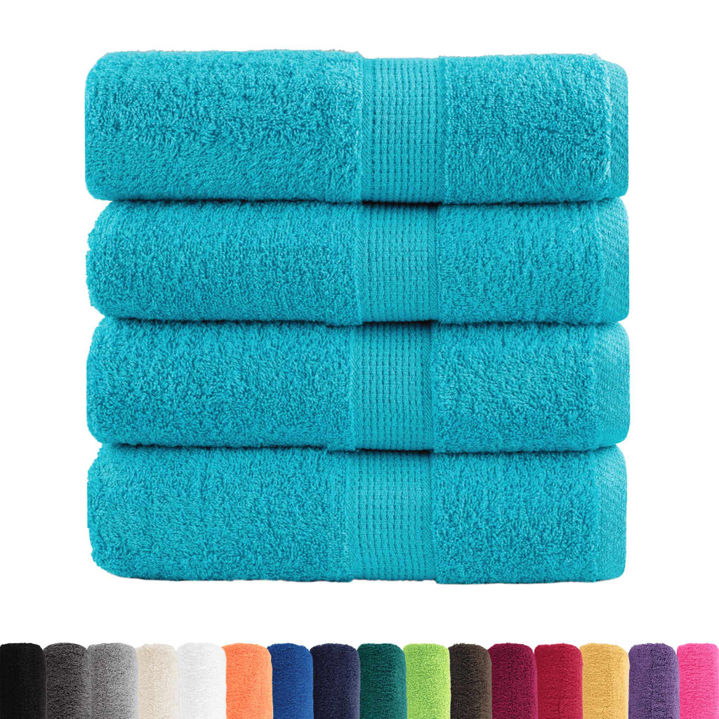 4 db prémium vendégtörölköző SOLUND türkizkék 30 x 50 cm 600 g/m²