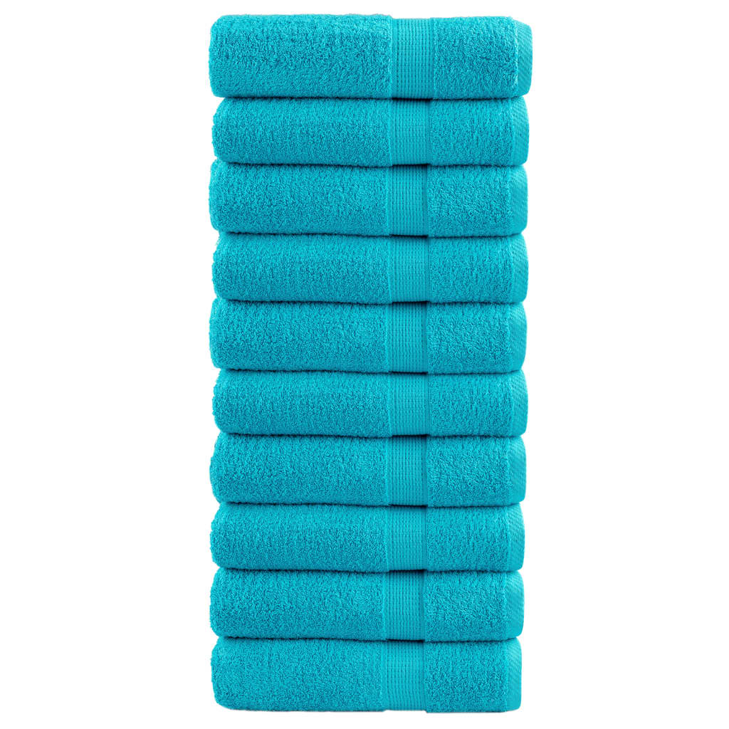 prémium kéztörlő SOLUND 10 db türkizkék 50 x 100 cm 600 g/m²