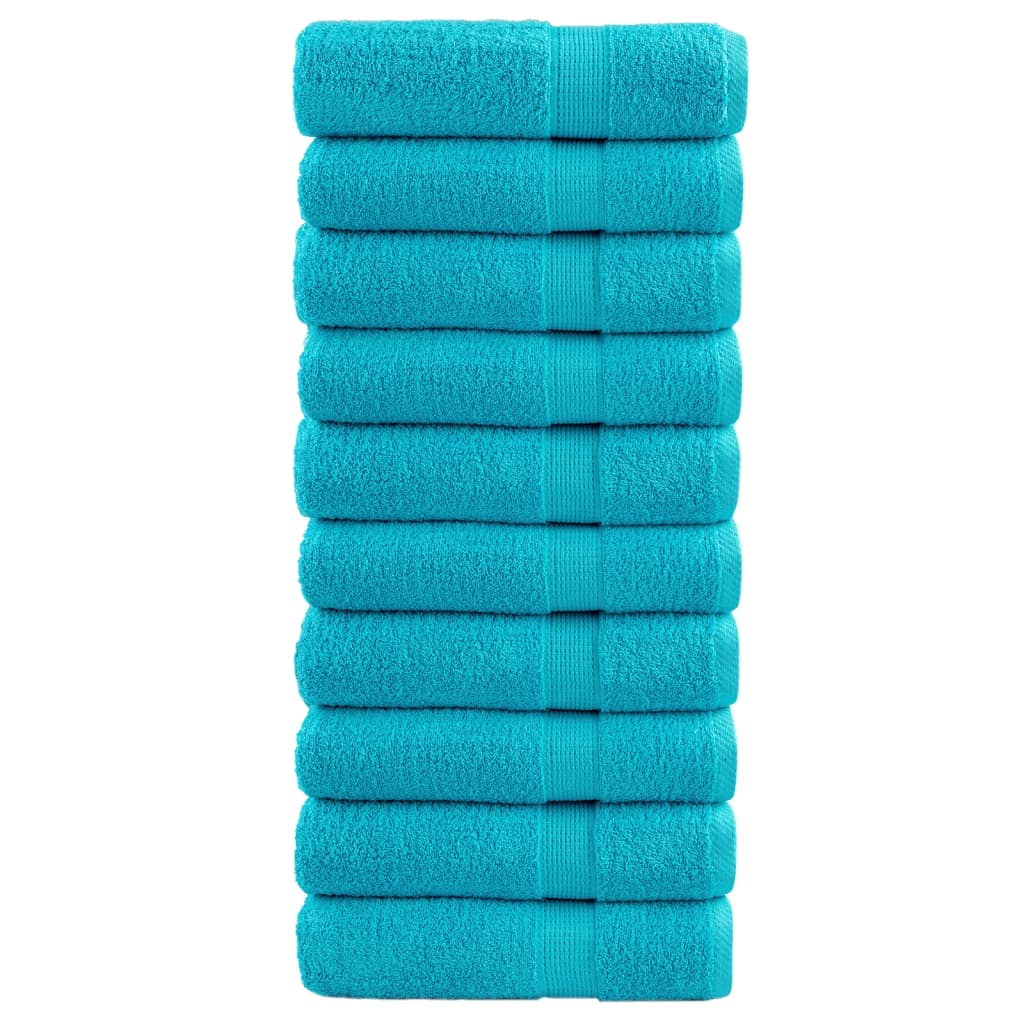prémium fürdőlepedők SOLUND 10 db türkizkék 70 x 140 cm 600 g/m²
