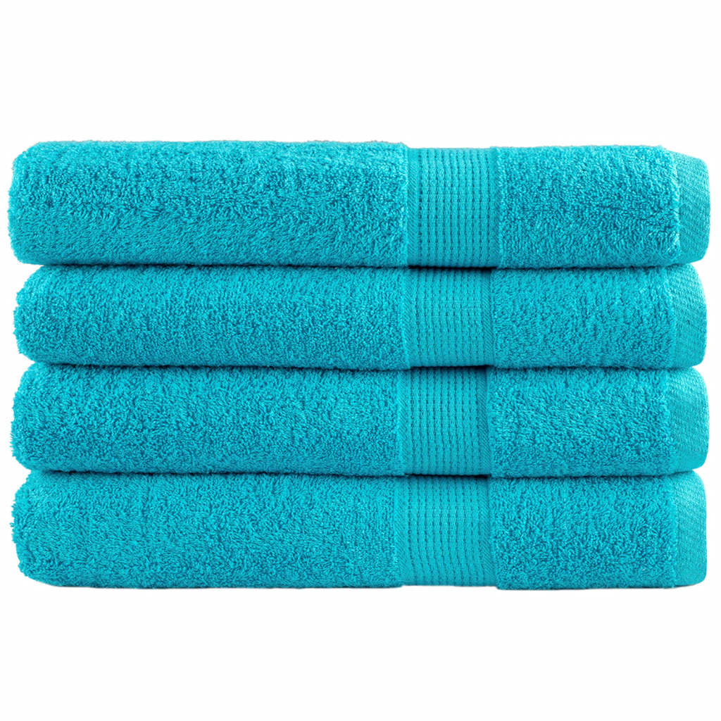 prémium szaunatörölköző SOLUND 4 db türkizkék 80 x 200 cm 600 g/m²