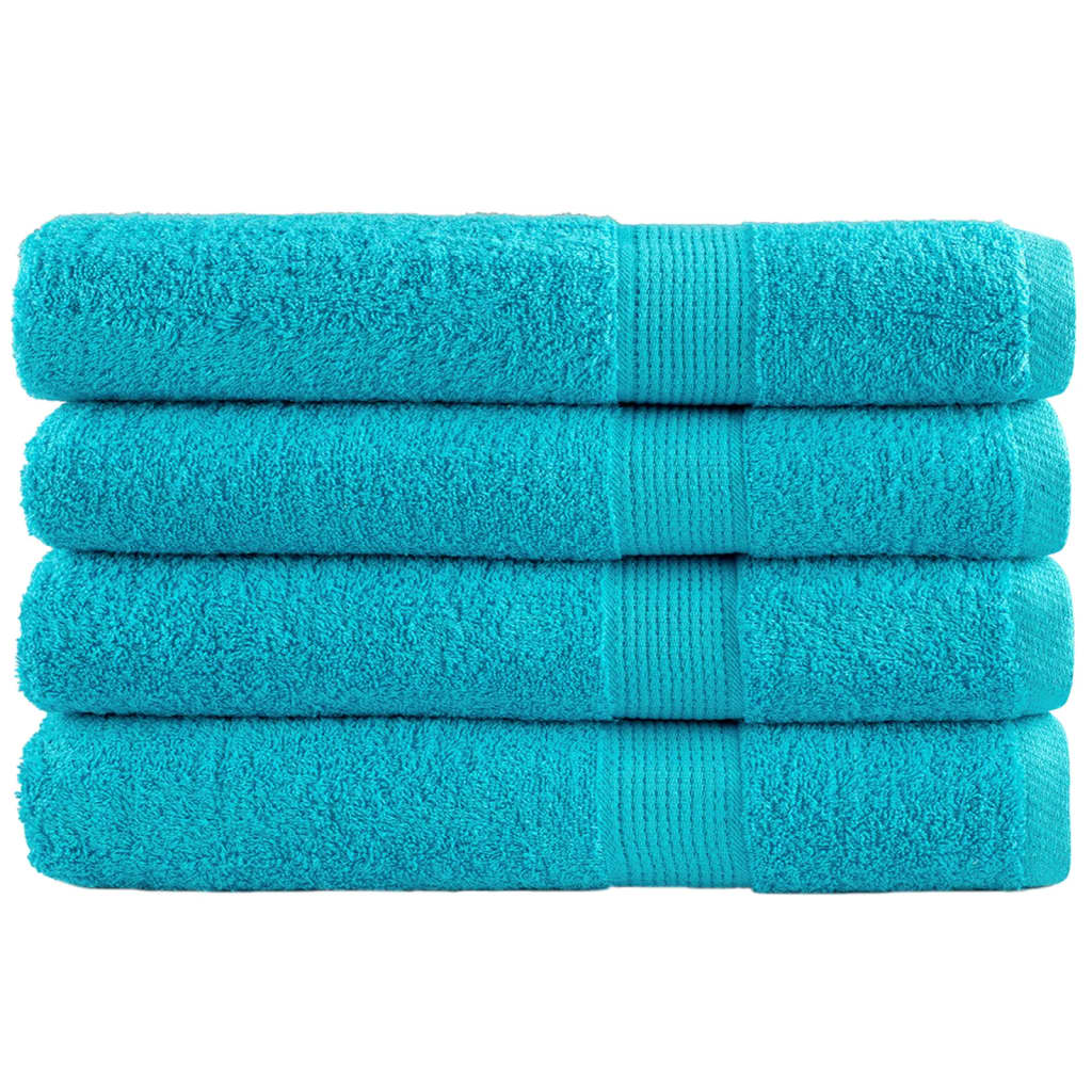 4 db prémium SOLUND törölköző türkizkék 100 x 200 cm 600 g/m²