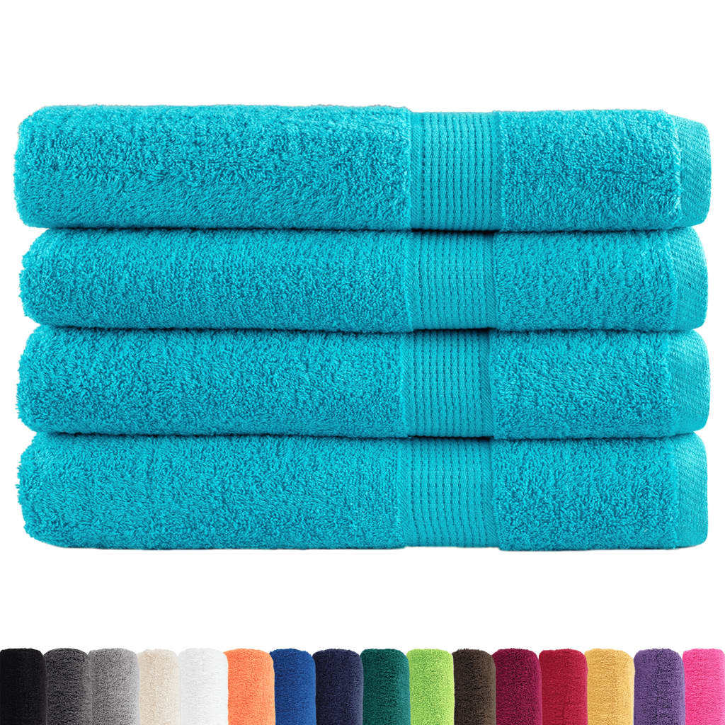 4 db prémium SOLUND törölköző türkizkék 100 x 200 cm 600 g/m²