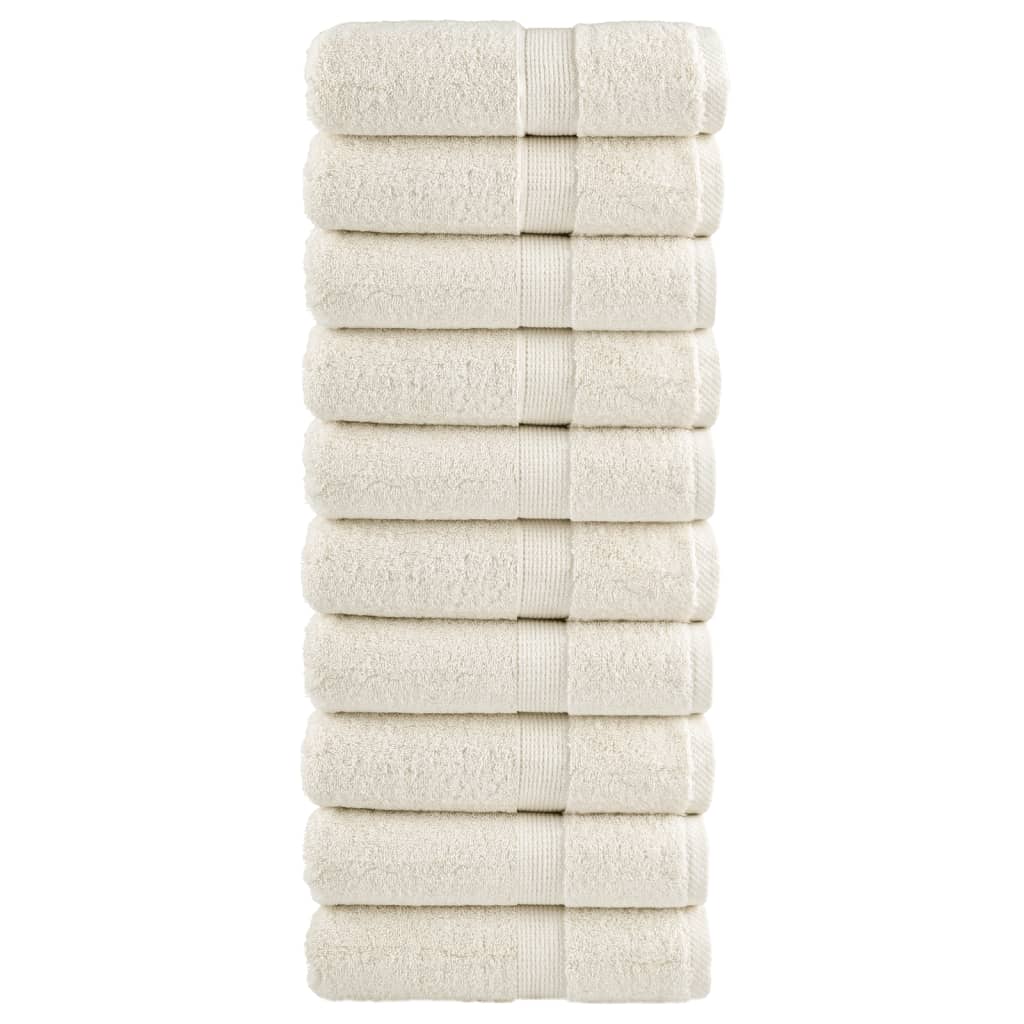 10 db prémium vendégtörölköző SOLUND krémszínű 30 x 50 cm 600 g/m²