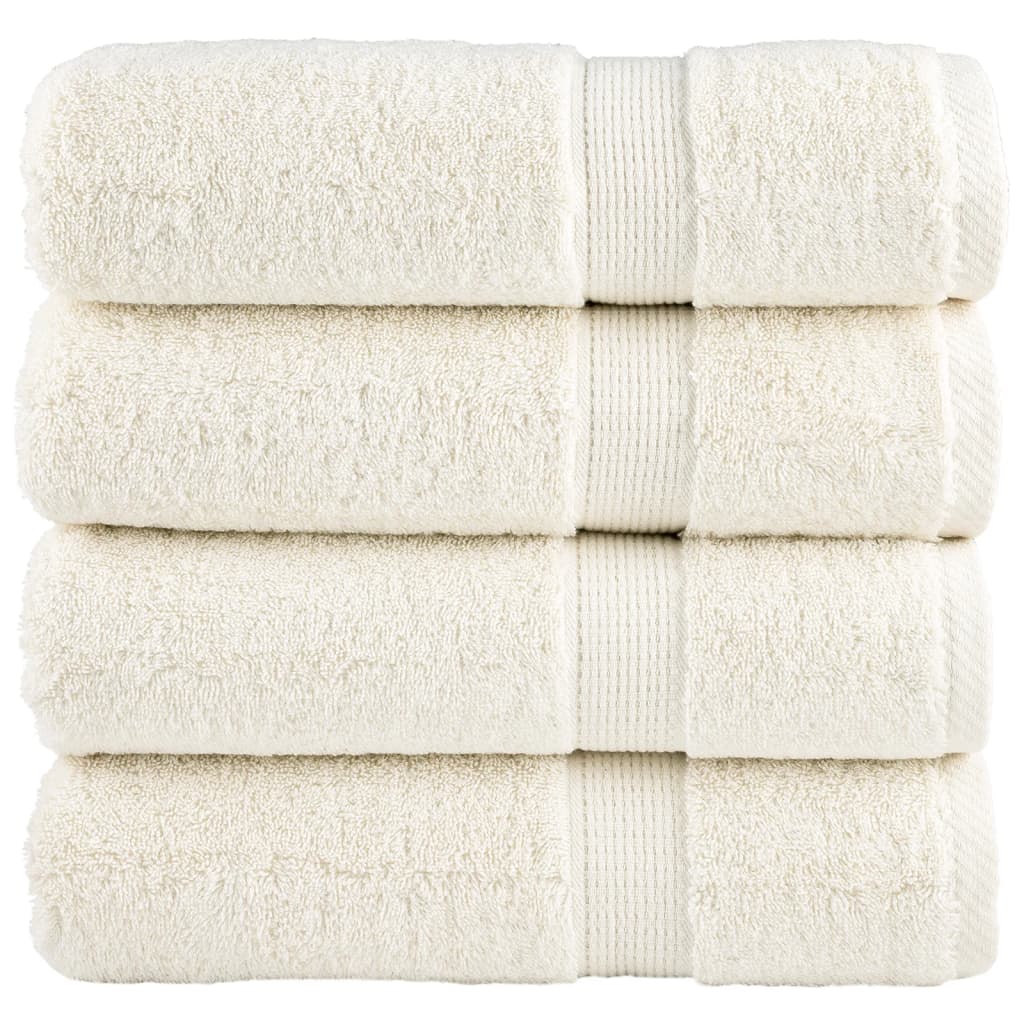prémium fürdőlepedők SOLUND 4 db krémszínű 70 x 140 cm 600 g/m²