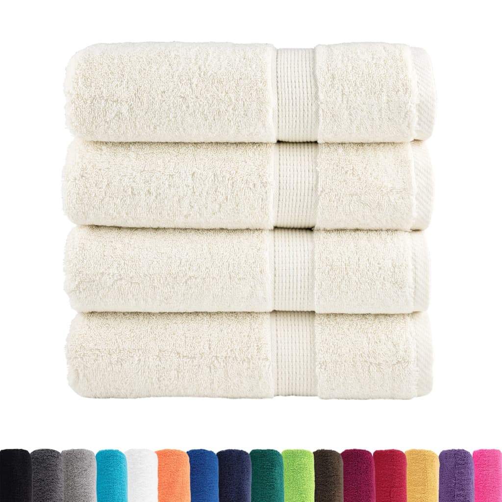 prémium fürdőlepedők SOLUND 4 db krémszínű 70 x 140 cm 600 g/m²