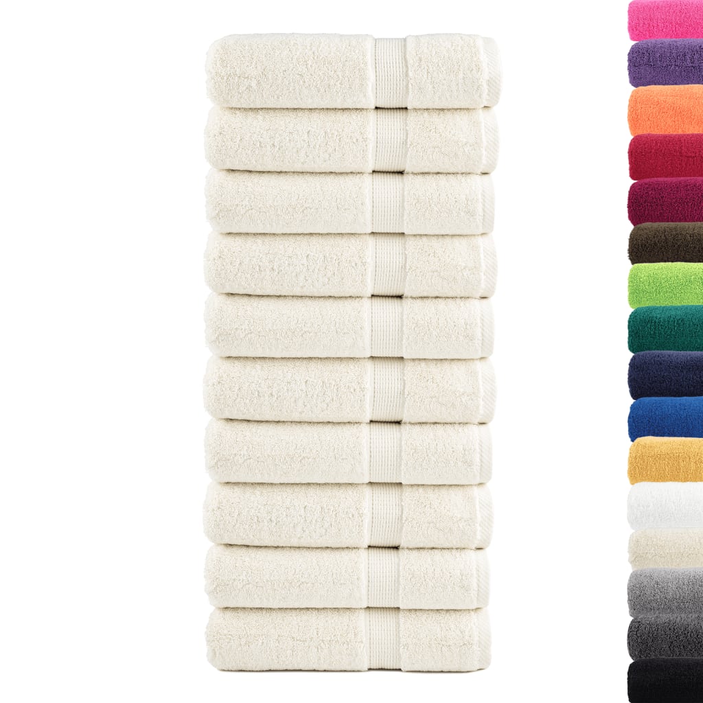 prémium fürdőlepedők SOLUND 10 db krémszínű 70 x 140 cm 600 g/m²