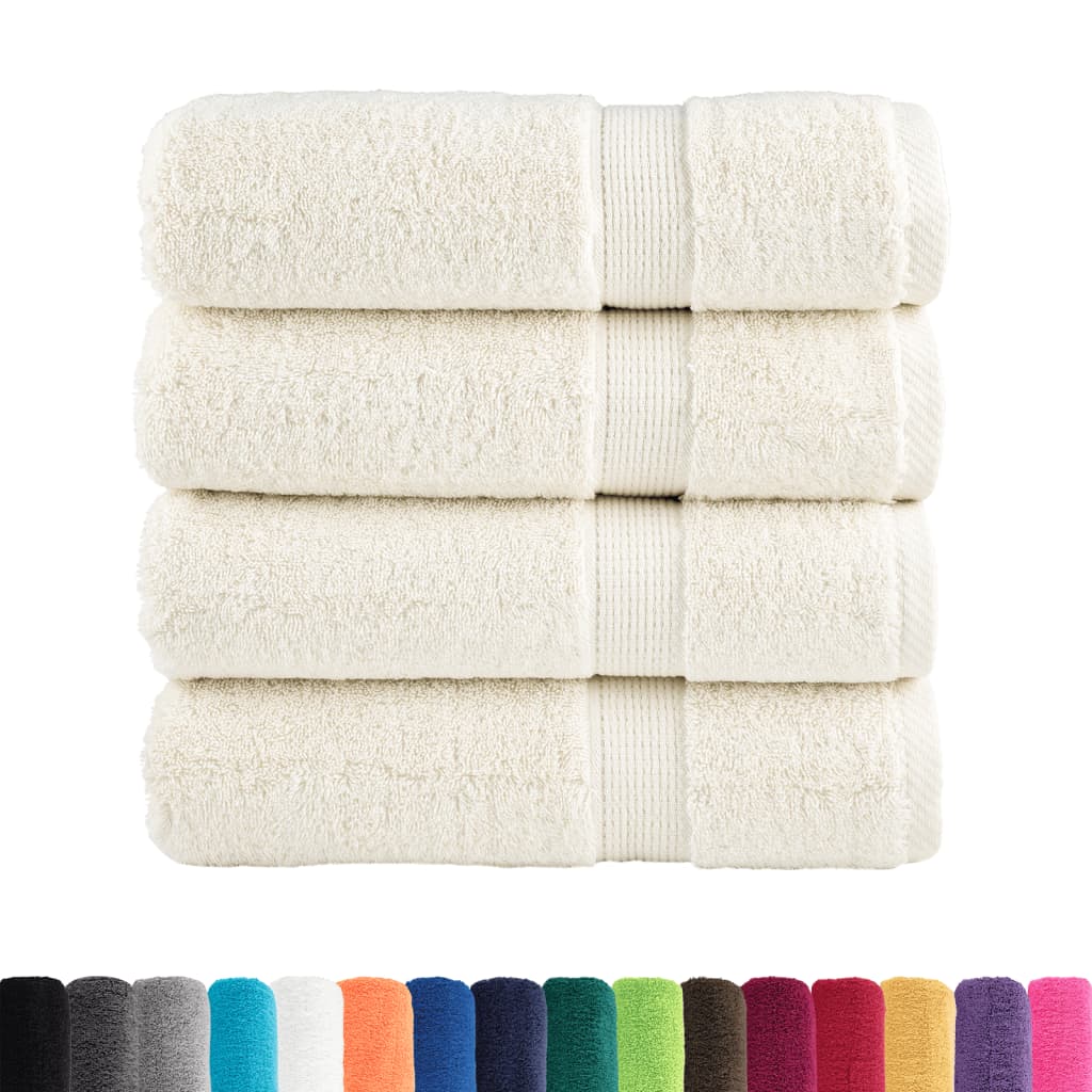 4 db prémium SOLUND fürdőlepedő krémszínű 100 x 150 cm 600 g/m²