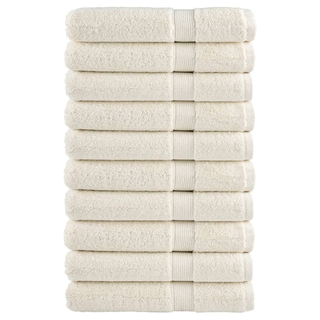 10 db prémium SOLUND törölköző krémszínű 100 x 200 cm 600 g/m²