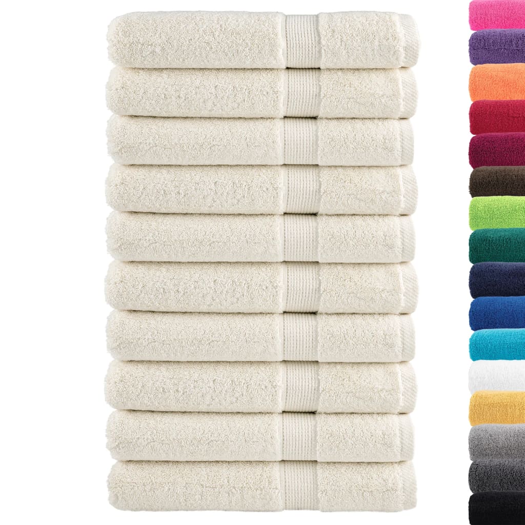 10 db prémium SOLUND törölköző krémszínű 100 x 200 cm 600 g/m²