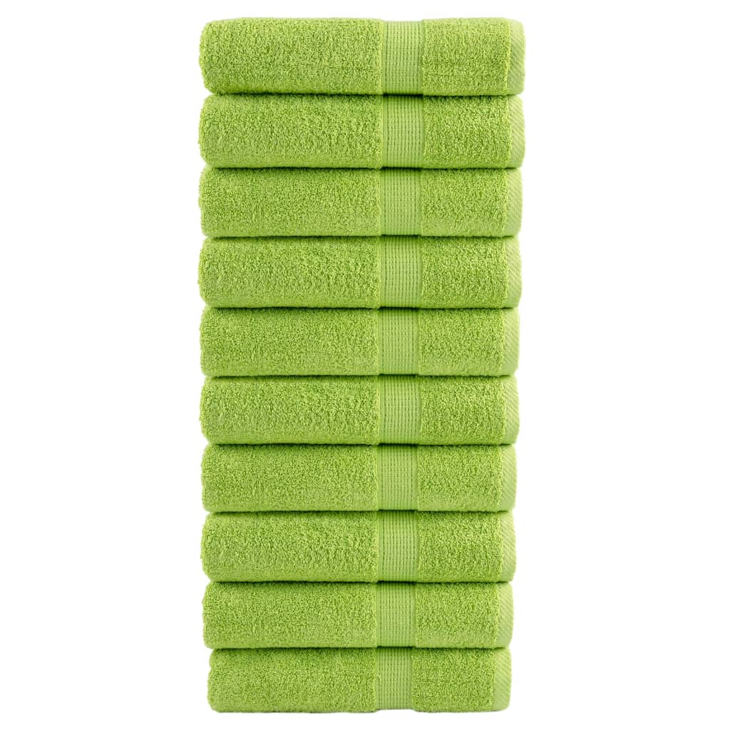 prémium fürdőlepedők SOLUND 10 db almazöld 70 x 140 cm 600 g/m²