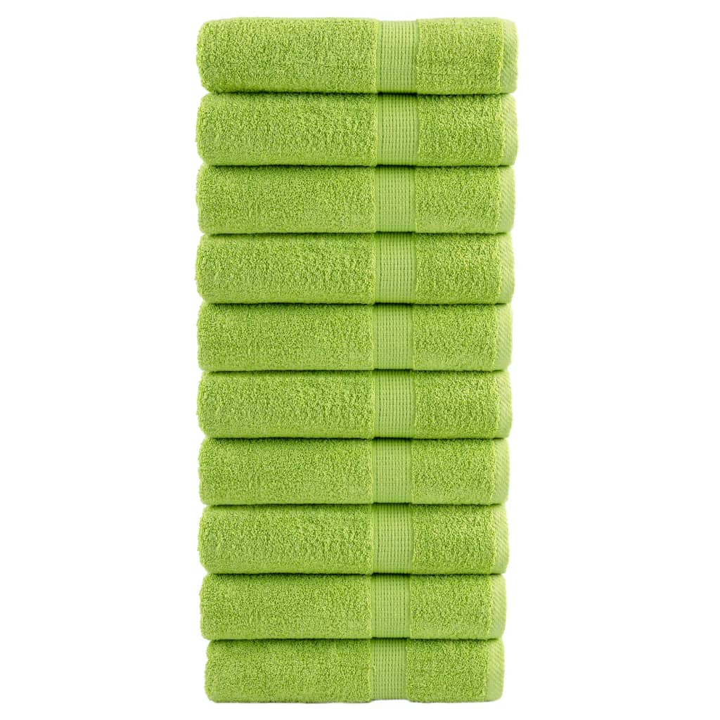 prémium fürdőlepedők SOLUND 10 db almazöld 100 x 150 cm 600 g/m²
