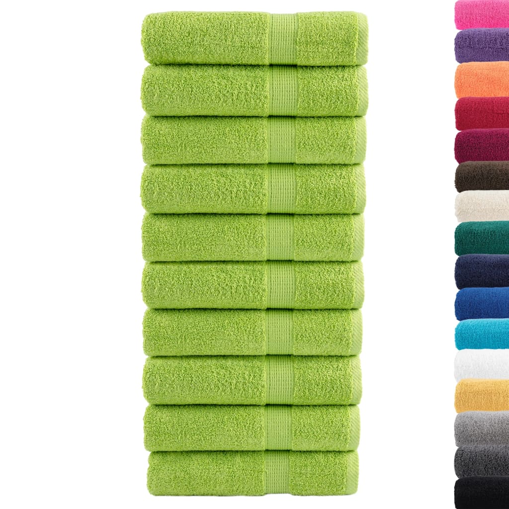 prémium fürdőlepedők SOLUND 10 db almazöld 100 x 150 cm 600 g/m²