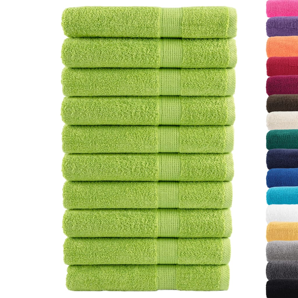 prémium szaunatörölközők SOLUND 10 db almazöld 80 x 200 cm 600 g/m²