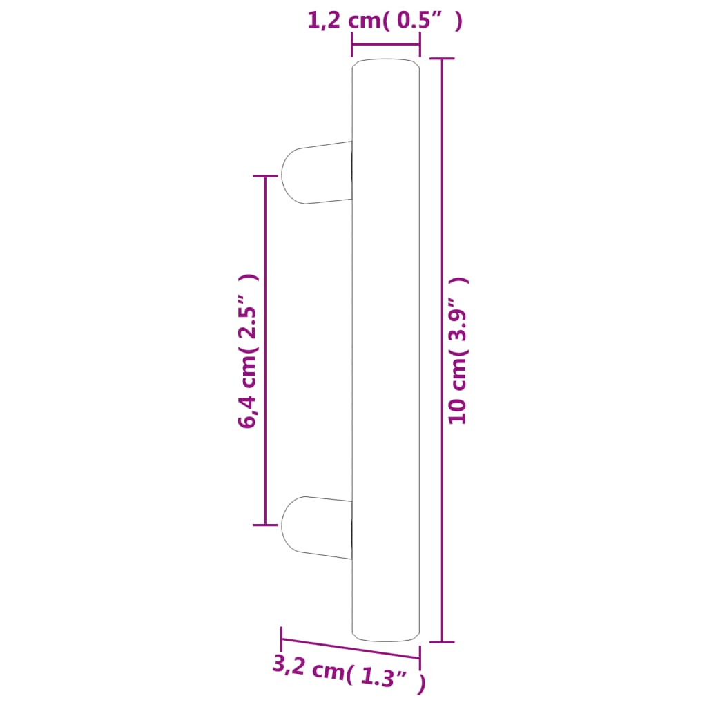 20 db ezüst rozsdamentes acél szekrényfogantyú 64 mm