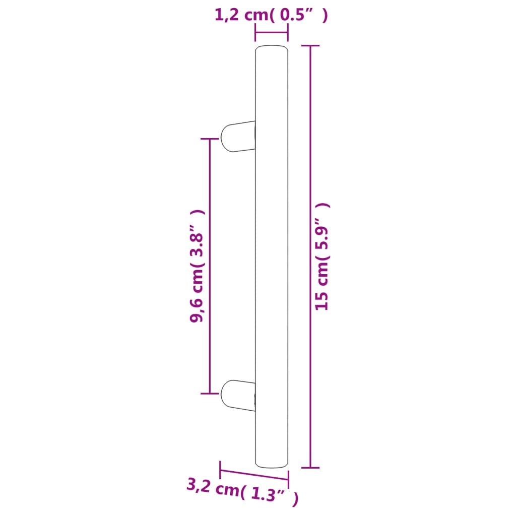 20 db ezüst rozsdamentes acél szekrényfogantyú 96 mm