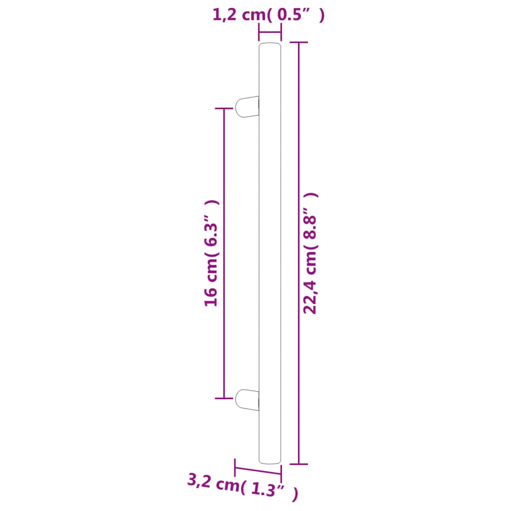 20 db ezüst rozsdamentes acél szekrényfogantyú 160 mm