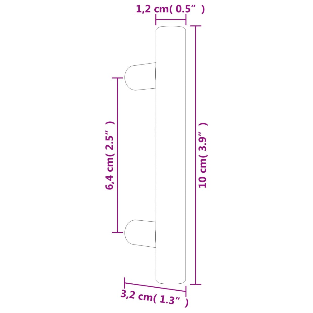 20 db aranyszínű rozsdamentes acél szekrényfogantyú 64 mm