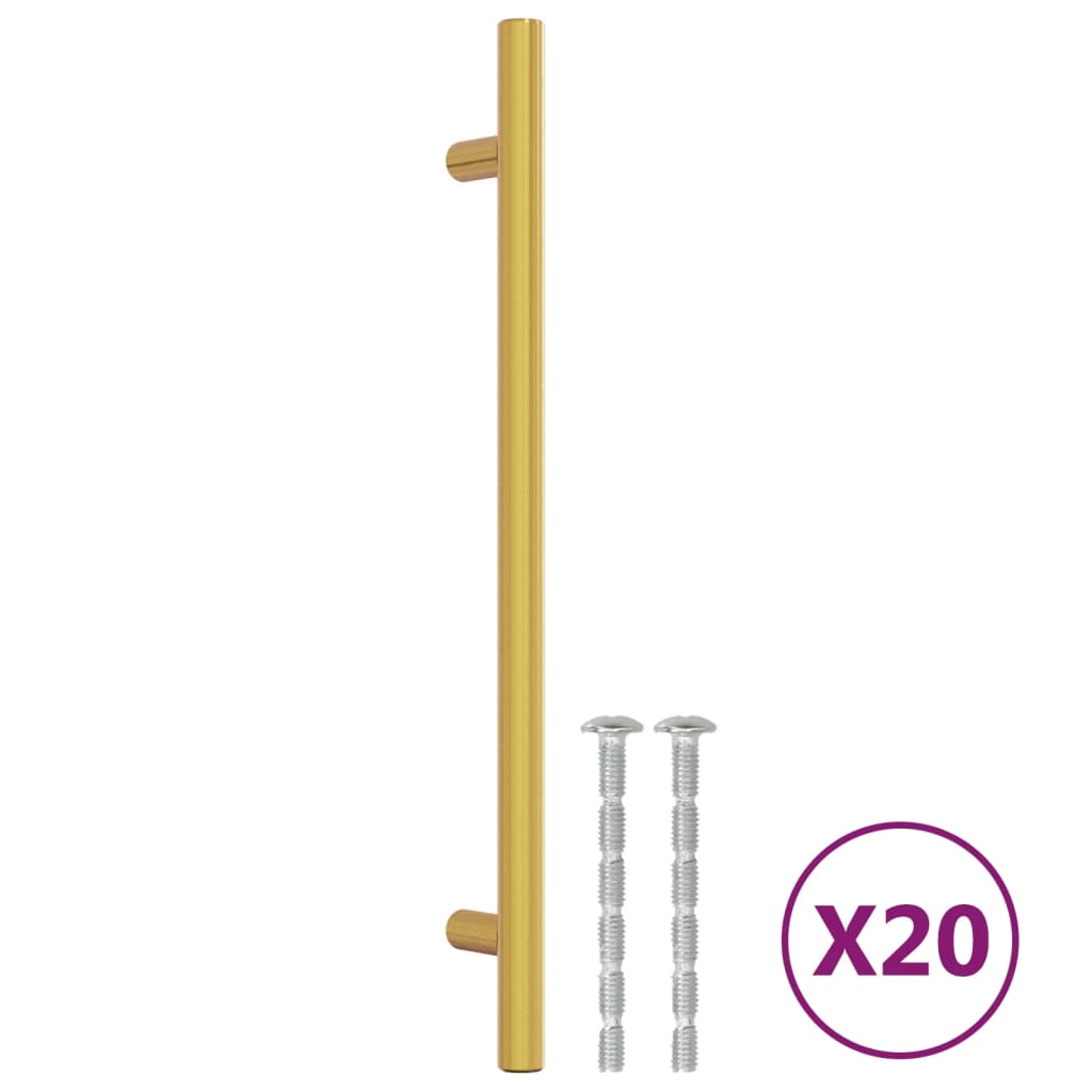 20 db aranyszínű rozsdamentes acél szekrényfogantyú 192 mm