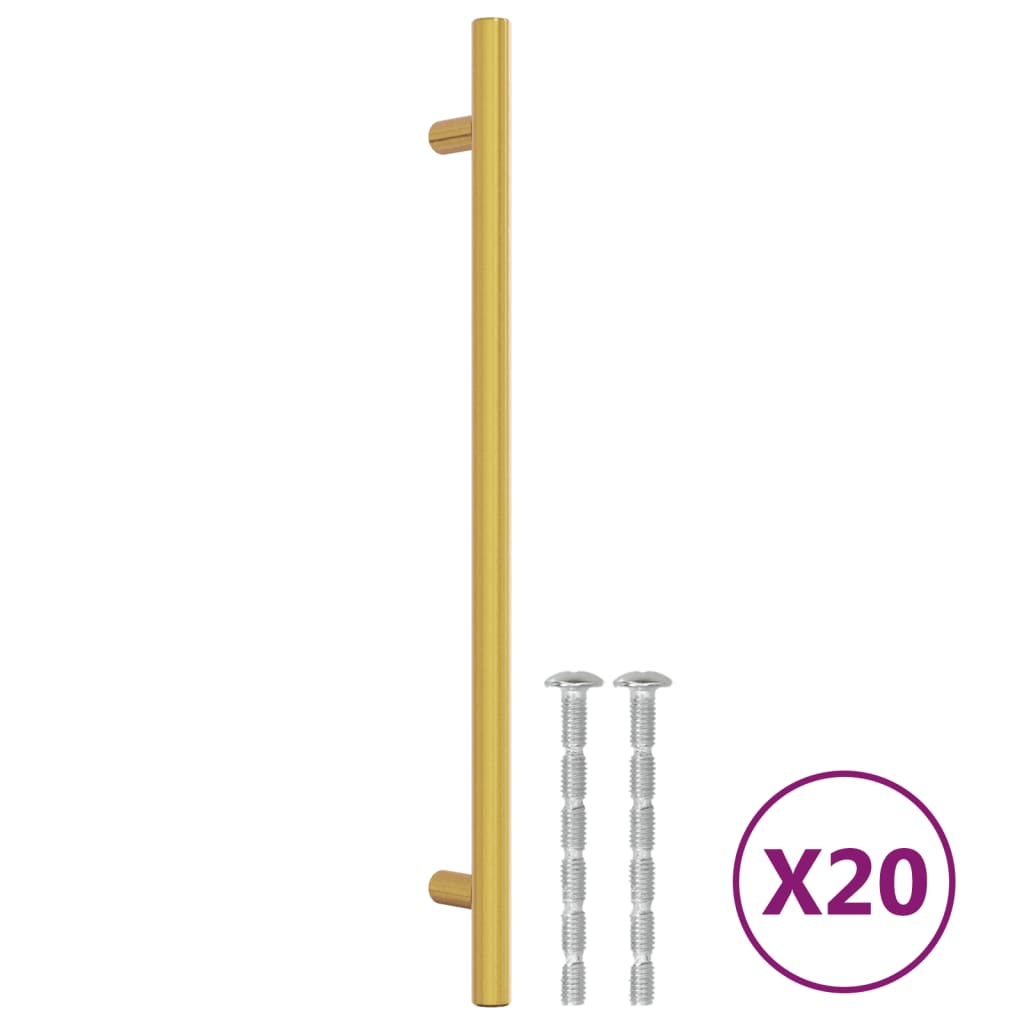 20 db aranyszínű rozsdamentes acél szekrényfogantyú 224 mm