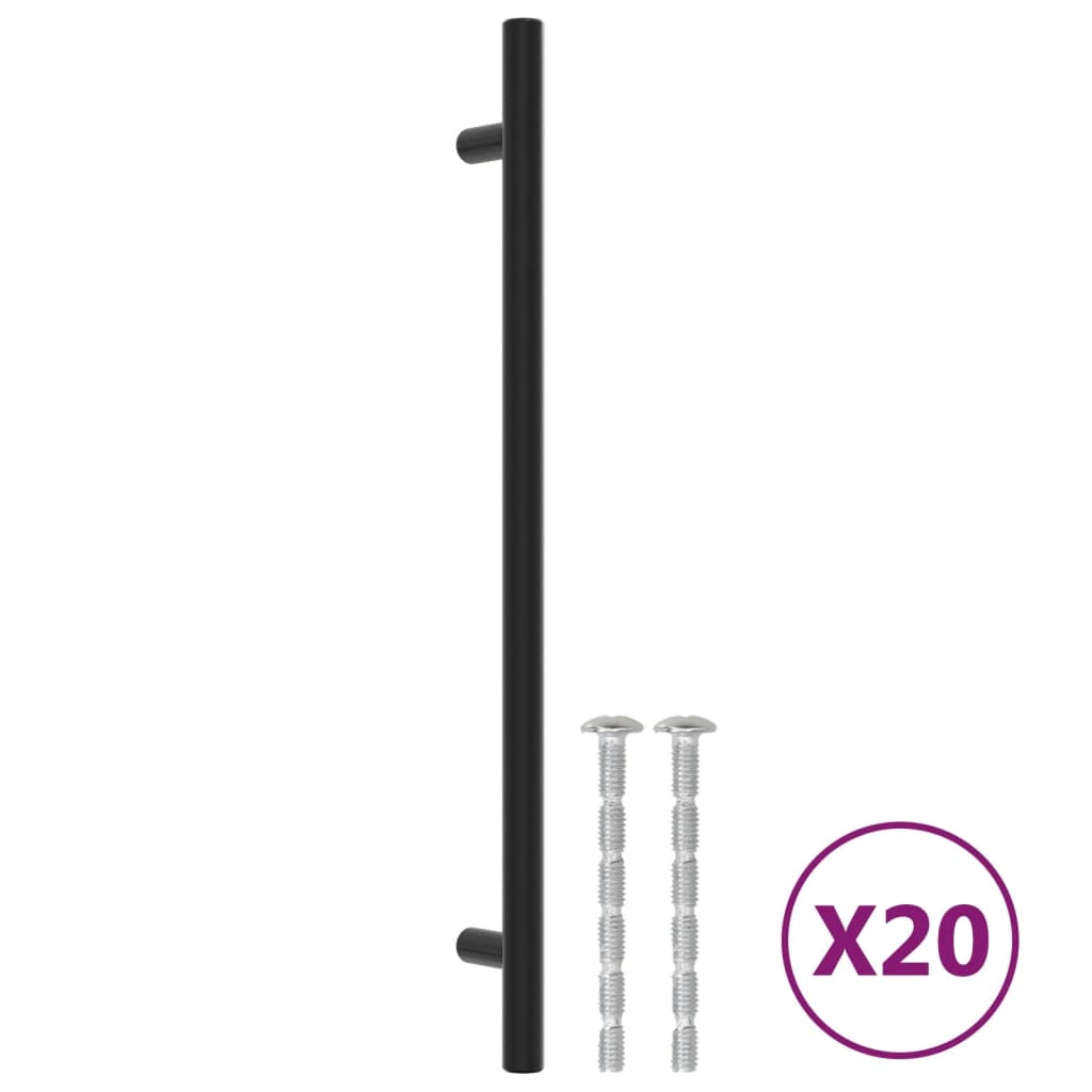 20 db fekete rozsdamentes acél szekrényfogantyú 224 mm