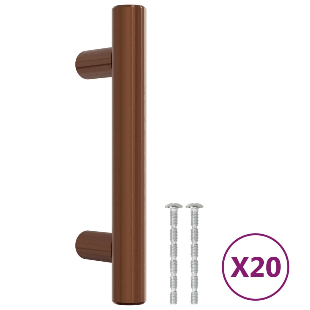 20 db bronz rozsdamentes acél szekrényfogantyú 64 mm