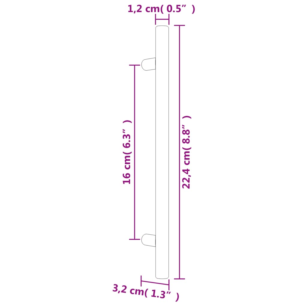 20 db bronz rozsdamentes acél szekrényfogantyú 160 mm