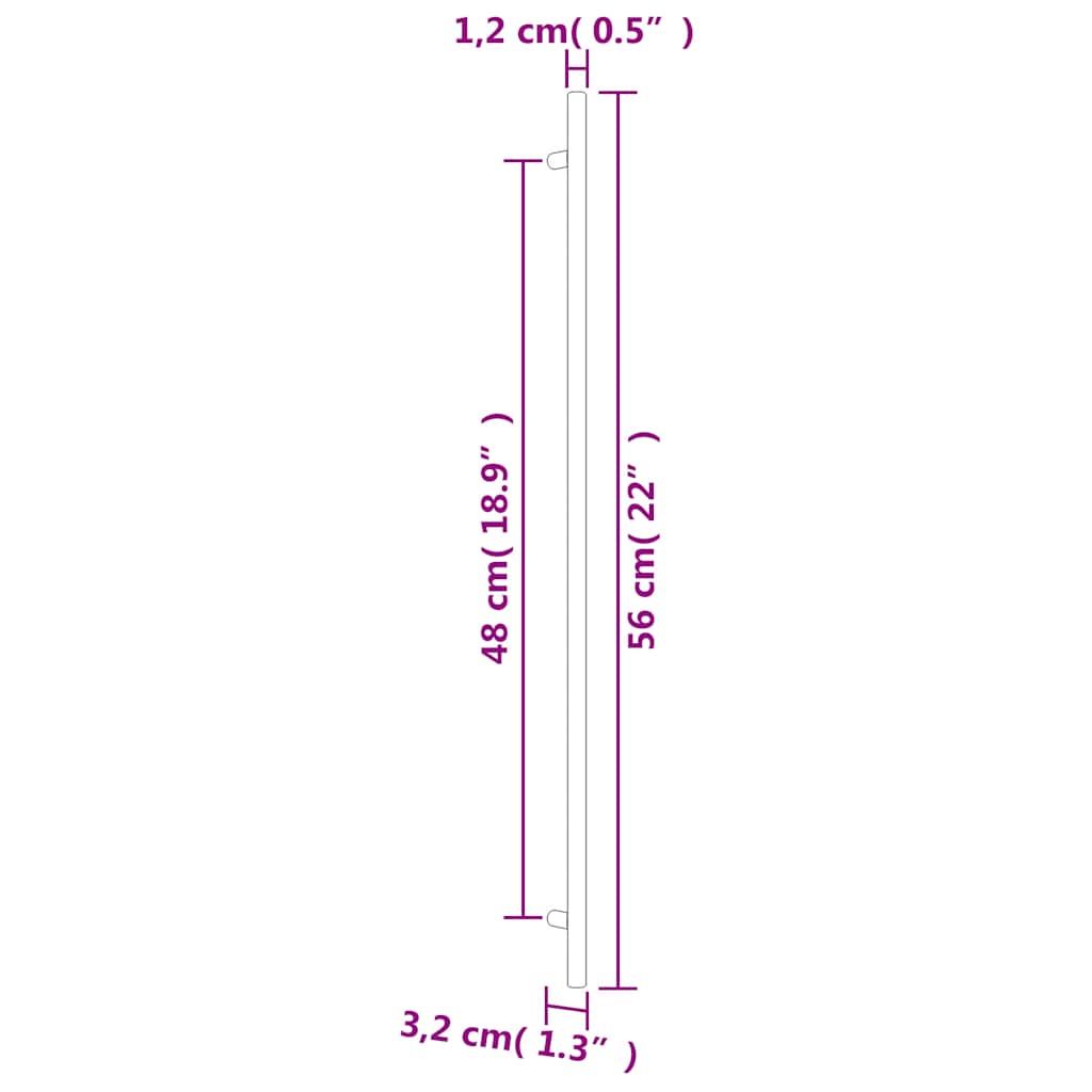 20 db bronz rozsdamentes acél szekrényfogantyú 480 mm