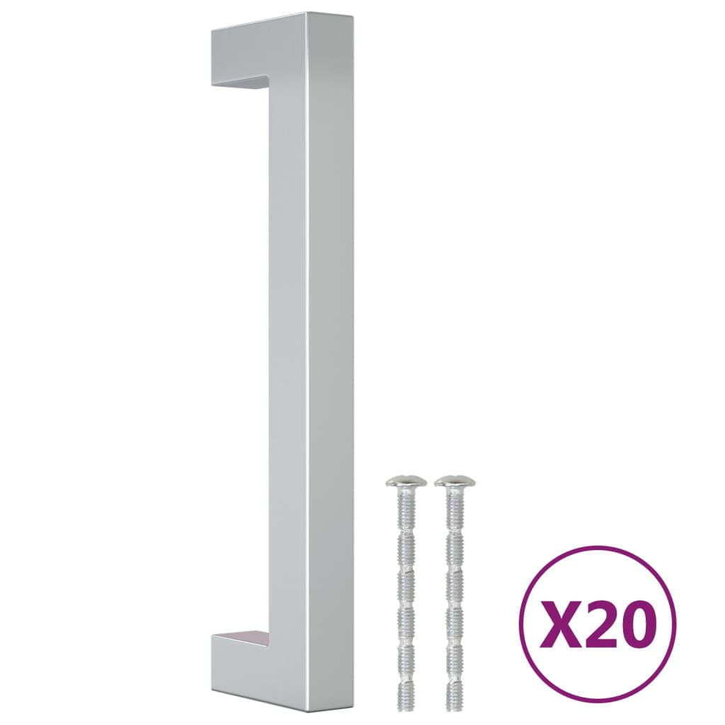 20 db ezüst rozsdamentes acél szekrényfogantyú 128 mm