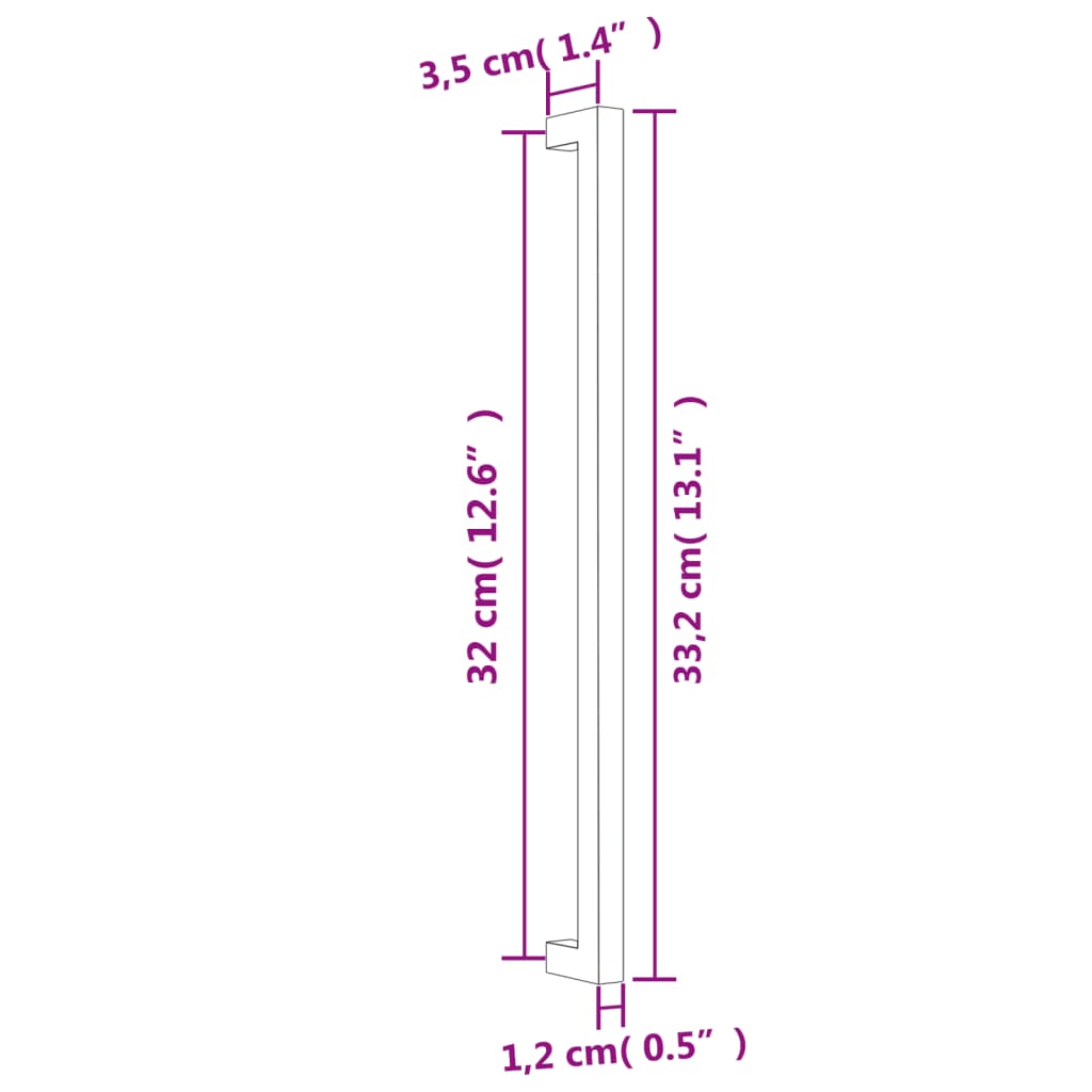 20 db ezüst rozsdamentes acél szekrényfogantyú 320 mm