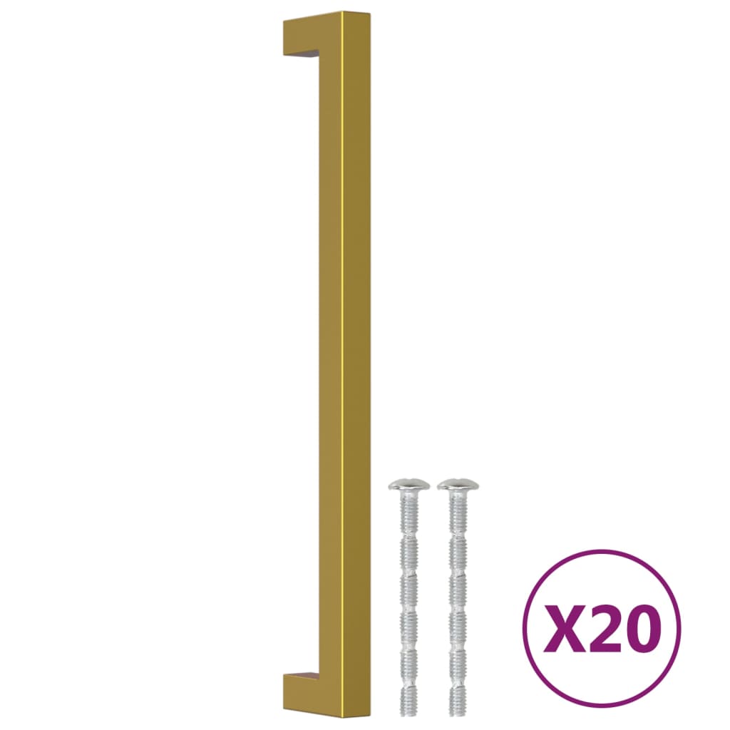 20 db aranyszínű rozsdamentes acél szekrényfogantyú 224 mm