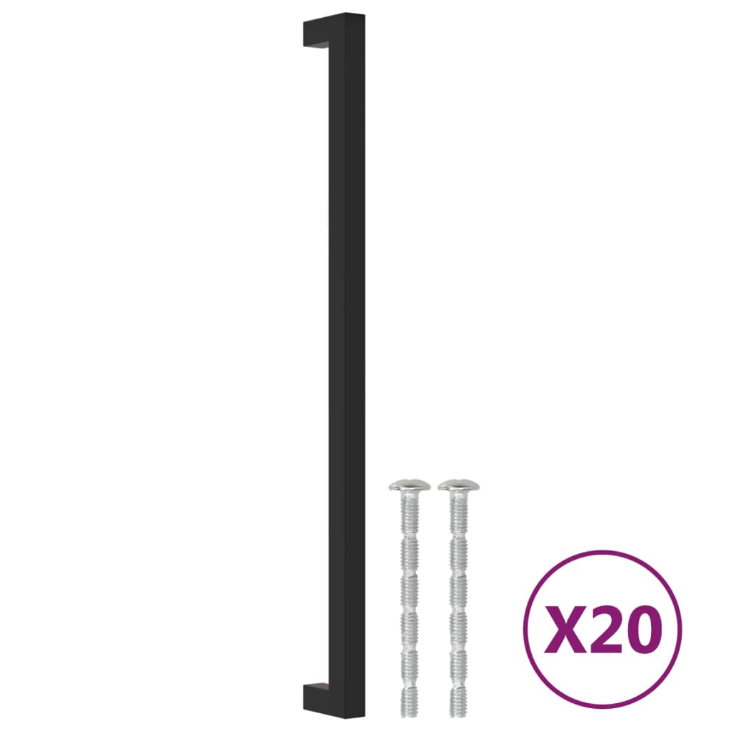 20 db fekete rozsdamentes acél szekrényfogantyú 320 mm
