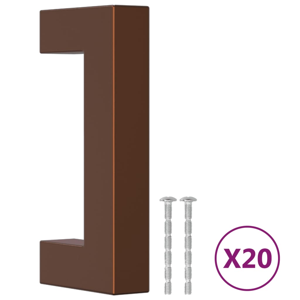 20 db bronz rozsdamentes acél szekrényfogantyú 64 mm