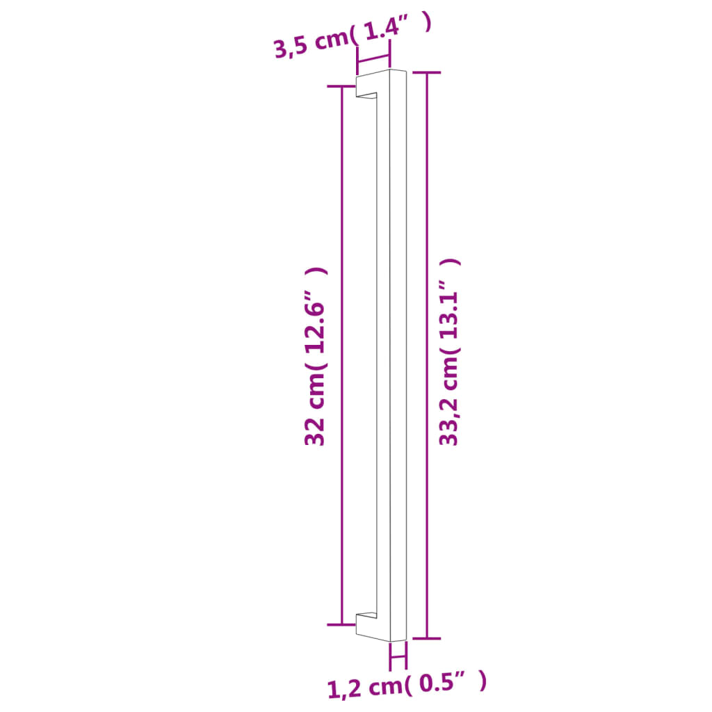 10 db aranyszínű rozsdamentes acél szekrényfogantyú 320 mm