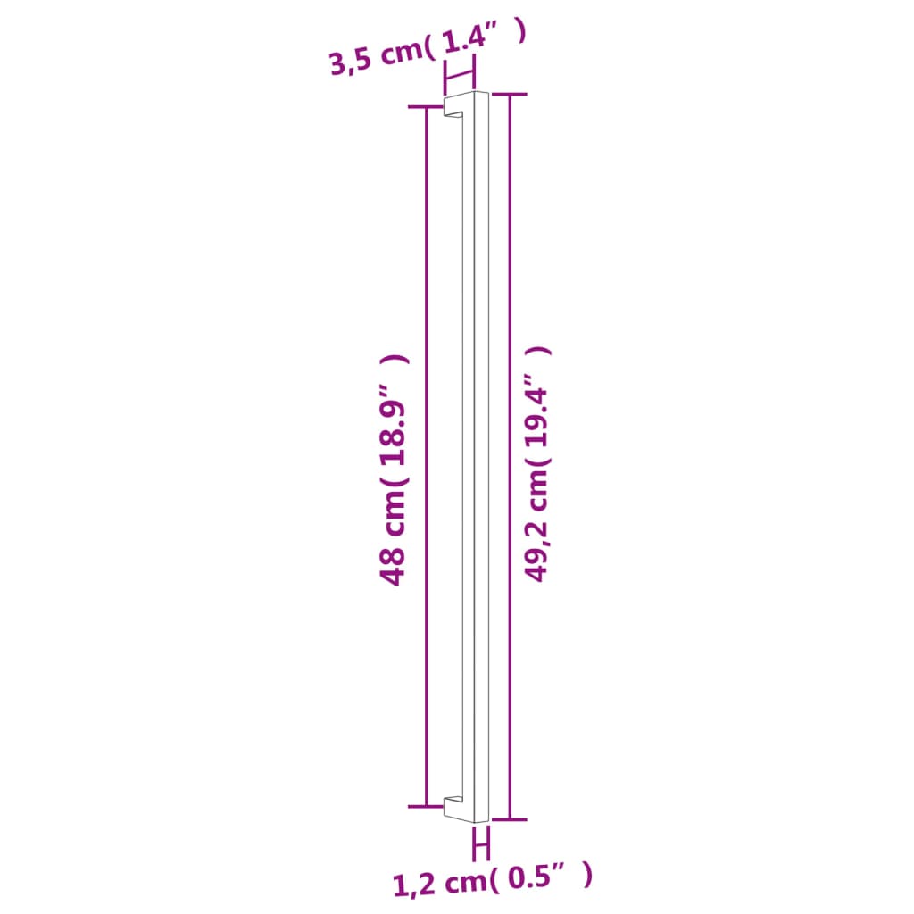 10 db aranyszínű rozsdamentes acél szekrényfogantyú 480 mm
