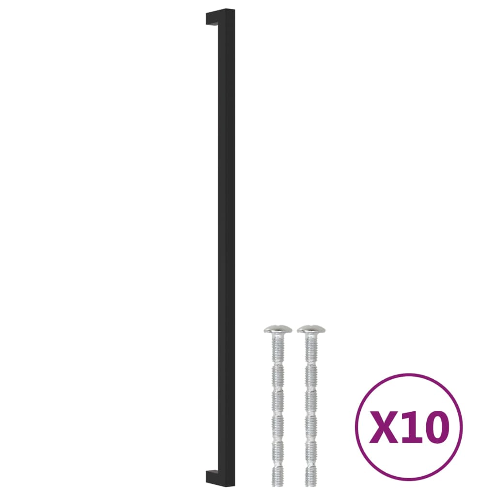 10 db fekete rozsdamentes acél szekrényfogantyú 480 mm